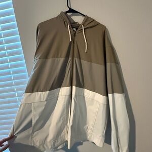 Weatherproof Men's Tan and White Windbreaker